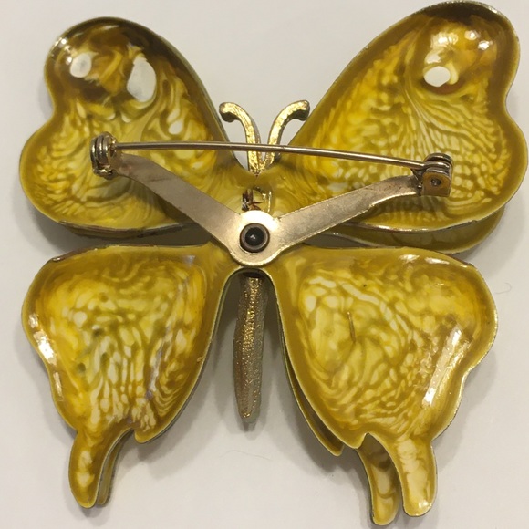 Vintage Handpainted Butterfly Brooch - Picture 2 of 5